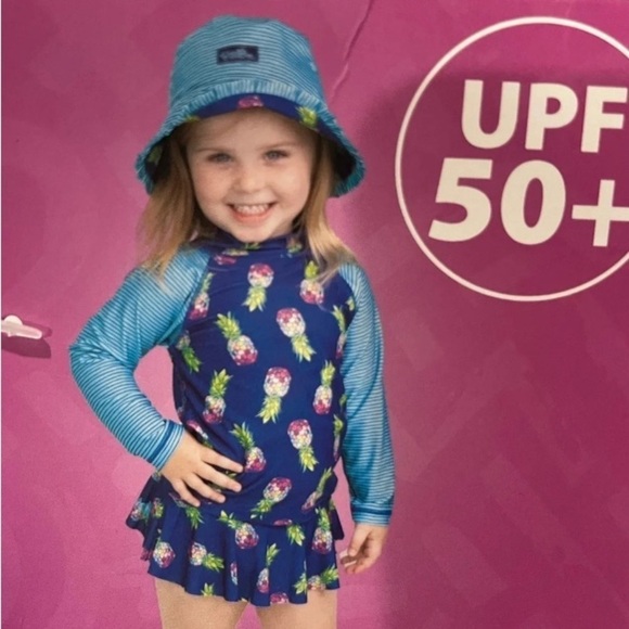 UV Skinz NWT Girls 3-piece Swim Set Pineapple Printed 3T Vacation Beach SPF - Picture 16 of 16